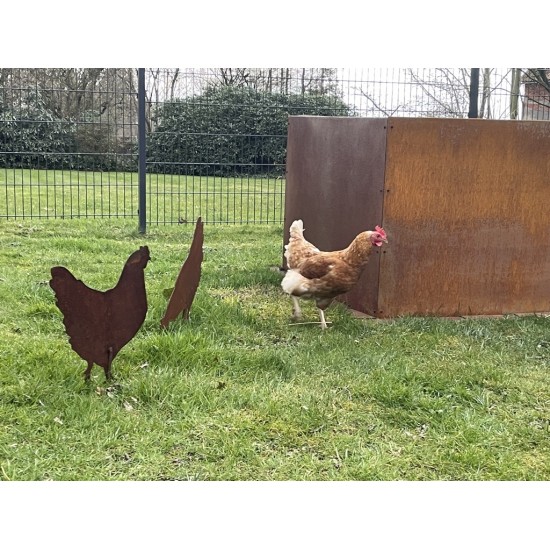 Deko Hühner für Draußen zum Stecken Stehendes Huhn als Gartenstecker - Höhe 39 cm 
schöne dekorative Henne als Gartendeko
Huhn