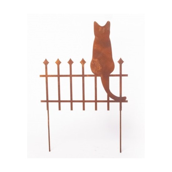 Start Gartenzaun mit sitzender Katze - Höhe 60 cm 
Höhe 60 cm

