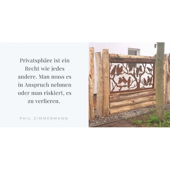 Sichtschutzwände und Paravents Raben Sichtschutzwand Metall als Paravent, QUER 200 cm breit 
ausgefallener halbhoher Sichtschut