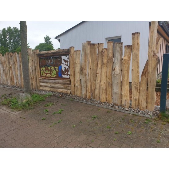 Sichtschutzwände und Paravents Raben Sichtschutzwand Metall als Paravent, QUER 200 cm breit 
ausgefallener halbhoher Sichtschut