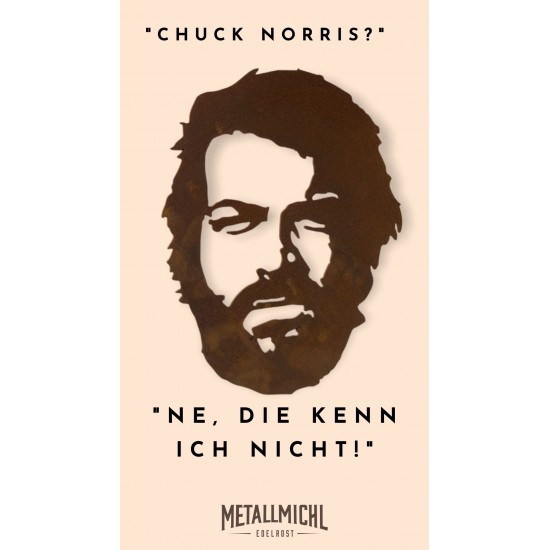 Menschen und Silhouetten Bud Spencer Wandbild Metall - 30 cm hoch - klein Das Metall Wandbild Bud Spencer ist eine Hommage an di