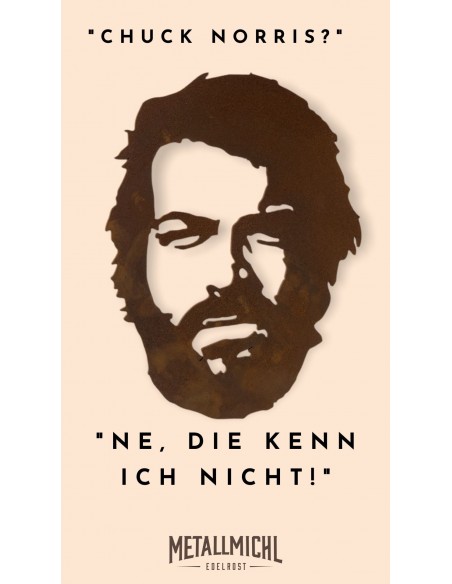 Menschen und Silhouetten Bud Spencer Wandbild Metall - 30 cm hoch - klein Das Metall Wandbild Bud Spencer ist eine Hommage an di