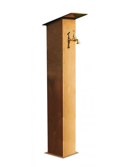Gartendeko Rost Wasserzapfsäule Metall - Water Tap - Höhe 105 cm - Rostsäule mit Wasserhahn "Water Tap" Metall Wasserzapfsäule f