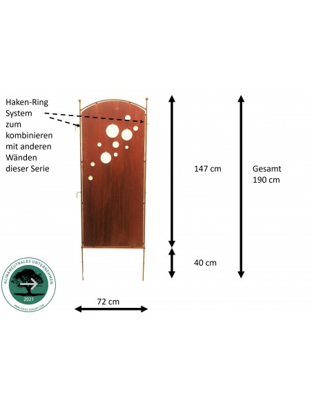 Sichtschutz Garten Günstig Sichtschutz Garten - perfora - mit Kreisen - Höhe 190 cm - zum Stecken 


Höhe 190 cm
Höhe Blech 