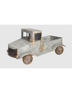 kreative Pflanzgefäße  Deko Truck zum Bepflanzen - Gerry - 36 cm lang - grau - Shabby Dieser Zink Truck im Shabby-Design bietet