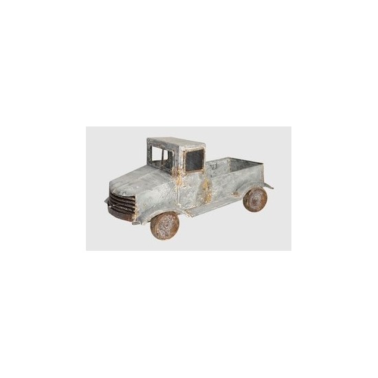 kreative Pflanzgefäße  Deko Truck zum Bepflanzen - Gerry - 36 cm lang - grau - Shabby Dieser Zink Truck im Shabby-Design bietet 