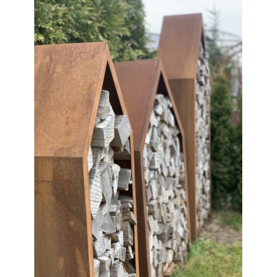 Kaminholzregale und Herzen Schlichter Haus Kaminholz Stapler - Höhe 149 cm - klein 
Kaminholzregel aus Metall in Form eines Hau