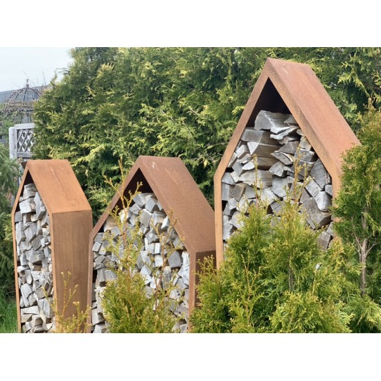 Kaminholzregale und Herzen Schlichter Haus Kaminholz Stapler - Höhe 149 cm - klein 
Kaminholzregel aus Metall in Form eines Hau