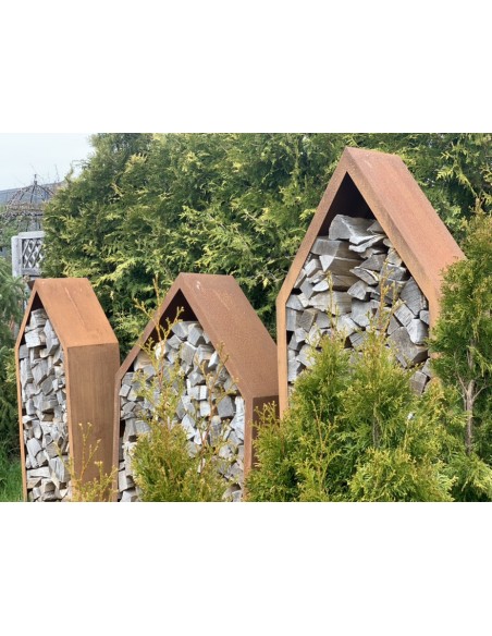 Kaminholzregale und Herzen Schlichter Haus Kaminholz Stapler - Höhe 149 cm - klein 
Kaminholzregel aus Metall in Form eines Hau