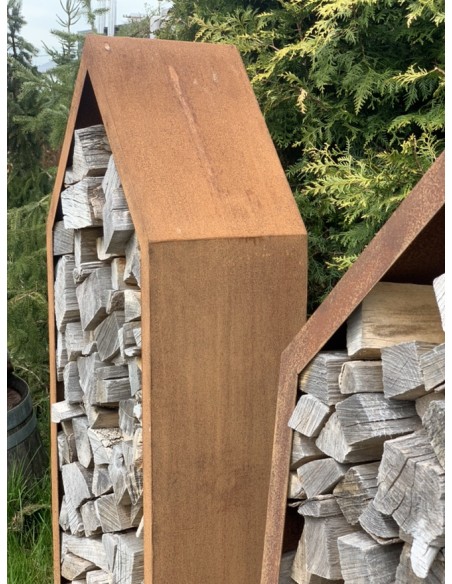 Kaminholzregale und Herzen Schlichter Haus Kaminholz Stapler - Höhe 149 cm - klein 
Kaminholzregel aus Metall in Form eines Hau