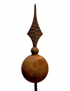 Gartenstecker Rosenstab Kugel mit Lilienspitze - Höhe 150 cm Rankstab 
Höhe 150 cm
