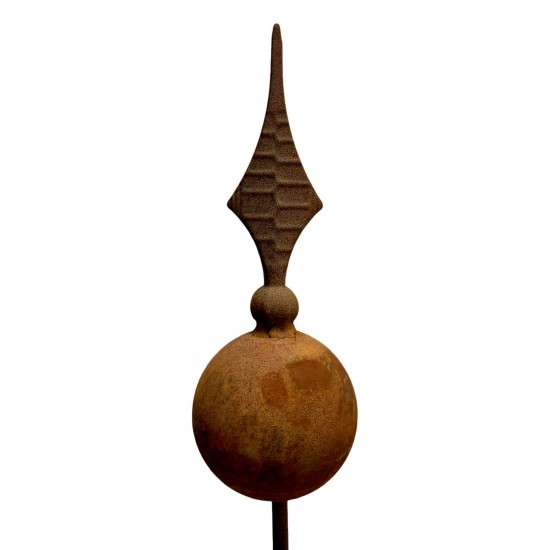 Gartenstecker Rosenstab Kugel mit Lilienspitze groß - Höhe 160 cm - Rankstab Metall 
Höhe 160 cm
klimaneutrale Herstellung - n