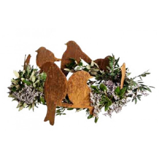 Vogel Deko Vogelring zum Stellen - 7 Vögel - Ø 30 cm Höhe 19 cm - für Kränze und Gestecke Schöner Deko Vogelring mit 7 Vögel aus