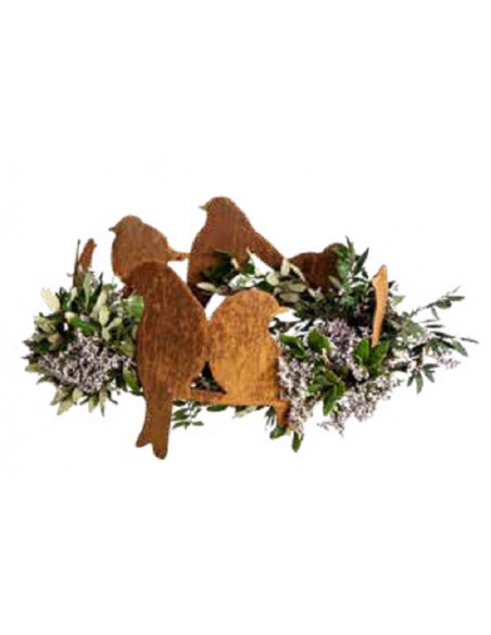 Vogel Deko Vogelring zum Stellen - 7 Vögel - Ø 30 cm Höhe 19 cm - für Kränze und Gestecke Schöner Deko Vogelring mit 7 Vögel aus