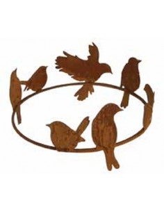 Vogel Deko Deko Vogelring mit 8 Vögel - Ø 40 cm - Höhe 22 cm - für Kränze und Gestecke Vogelring zum Stellen aus Edelrost mit 8