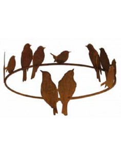 Vogel Deko Vögel sitzend auf Ring zum Stellen - 11 Vögel - Ø 50 cm - Höhe 20 cm - Vogelring Die 11 Deko Vögel sitzend auf einem