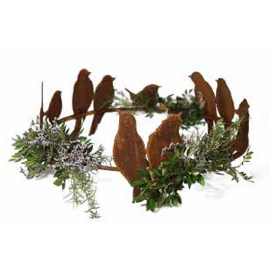 Vogel Deko Vögel sitzend auf Ring zum Stellen - 11 Vögel - Ø 50 cm - Höhe 20 cm - Vogelring Die 11 Deko Vögel sitzend auf einem 