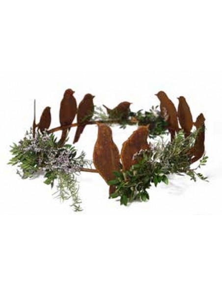 Vogel Deko Vögel sitzend auf Ring zum Stellen - 11 Vögel - Ø 50 cm - Höhe 20 cm - Vogelring Die 11 Deko Vögel sitzend auf einem 