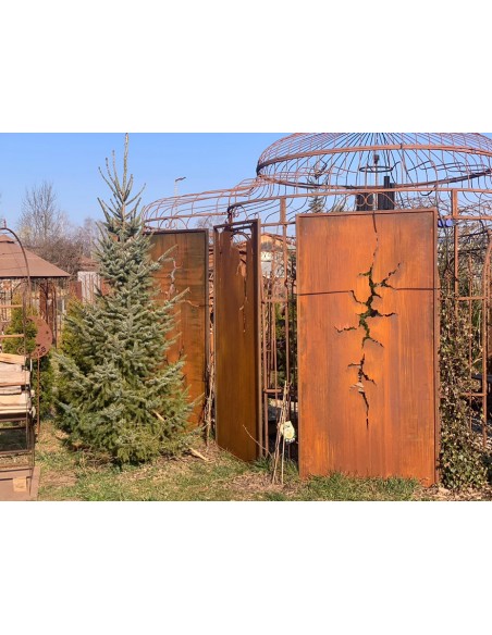 Sichtschutzwände und Paravents Metall Sichtschutzwand - Flash 3 - mit langen Rissausschnitten - Höhe 200 cm Paravent Flash mit l