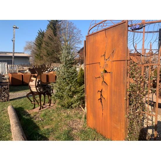 Sichtschutzwände und Paravents Metall Sichtschutzwand - Flash 3 - mit langen Rissausschnitten - Höhe 200 cm Paravent Flash mit l