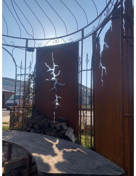 Sichtschutzwände und Paravents Metall Sichtschutzwand - Flash 3 - mit langen Rissausschnitten - Höhe 200 cm Paravent Flash mit l