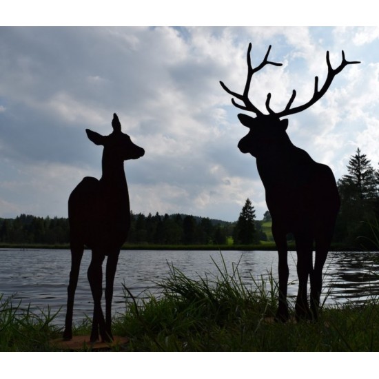 rostige Deko Hirsche und Rehe Edelrost Reh von vorne - Höhe 65cm Breite 25cm - mit Platte 
Edelrost Reh von vorne
Höhe 65 cm
