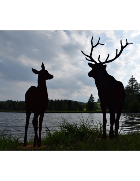 rostige Deko Hirsche und Rehe Edelrost Reh von vorne - Höhe 65cm Breite 25cm - mit Platte 
Edelrost Reh von vorne
Höhe 65 cm
