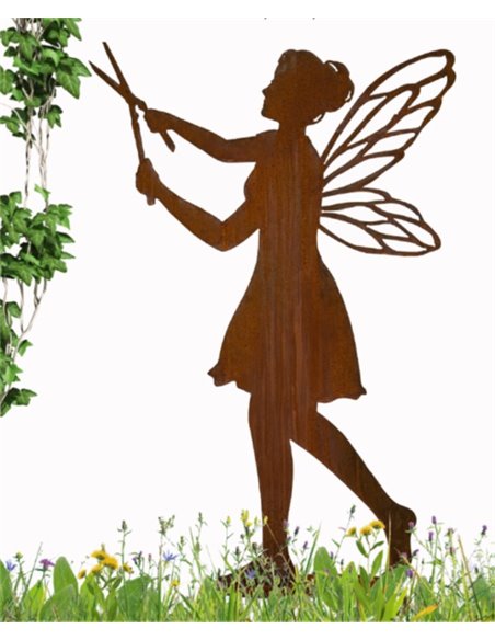 Deko Fee mit Schere - Höhe 103 cm, Breite 70 cm Deko Fee mit Schere - Höhe 103 cm, Breite 70 cm