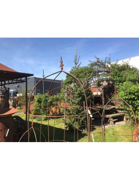 Runde Rankgerüste, Rosensäulen und Rank Obelisken Metall Rankgerüst XL - Volleisen - 190 cm - Ø 53 cm mit Lilienspitze Rankgerüs