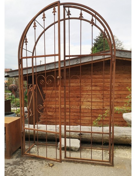 Rosenbogen Metall Rosenbogen mit Türe - zweiflügelig Breite 125 cm Höhe 200 cm, edelrost 
Höhe 200 cm
Breite 125 cm
Tiefe 44 