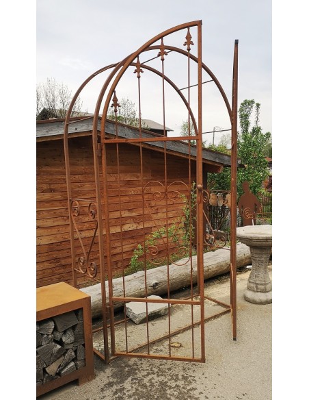 Rosenbogen Metall Rosenbogen mit Türe - zweiflügelig Breite 125 cm Höhe 200 cm, edelrost 
Höhe 200 cm
Breite 125 cm
Tiefe 44 