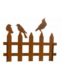 Start Deko Vogelzaun 2er Set mit Rohr als Steckverbindung - mit 3 und 4 Vögelchen  2