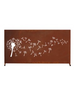 Metall Zaunelement - Pusteblume - Breite 183 cm - Sichtschutzwand Quer