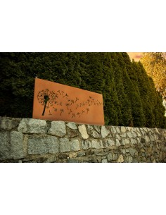 Metall Zaunelement - Pusteblume - Breite 183 cm - Sichtschutzwand Quer 2