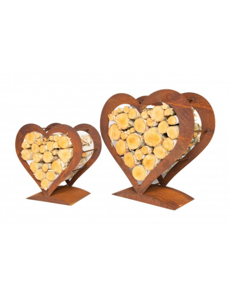 Start Holzregale auf Platte - Kaminholzregal aus Edelrost - 2-Teiliges Set In diesem Produktbündel sind 2 Kaminholzregale aus Ed