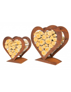 Start Holzregale auf Platte - Kaminholzregal aus Edelrost - 2-Teiliges Set In diesem Produktbündel sind 2 Kaminholzregale aus Ed 2