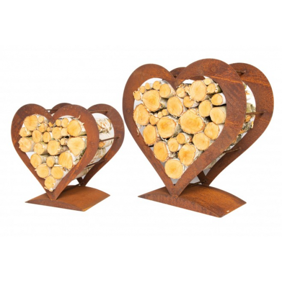 Start Holzregale auf Platte - Kaminholzregal aus Edelrost - 2-Teiliges Set In diesem Produktbündel sind 2 Kaminholzregale aus Ed