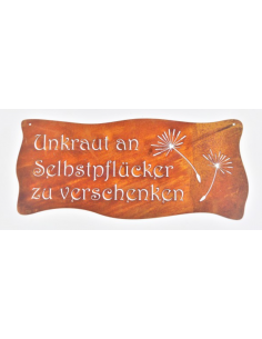 Start Unkraut an Selbstpflücker zu verschenken - Edelrost Blechschild - quer - 50 cm breit  2