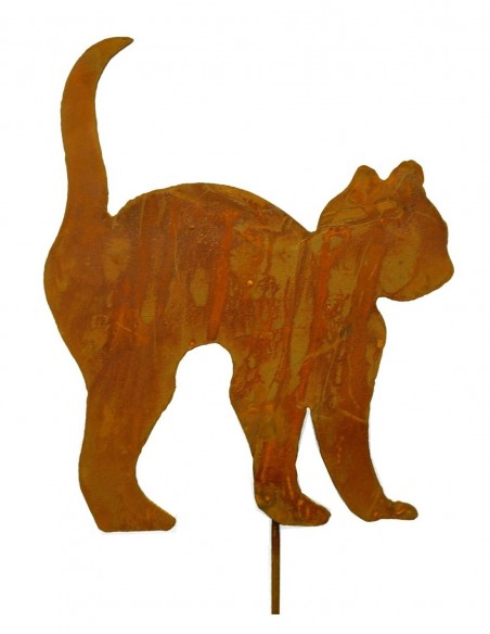 Gartenfigur Katzenfamilie für den Garten als Gartenstecker - 3er Set