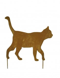 Katze sitzend Edelrost 54 x 35cm Beetstecker Stecker Gartendeko Rost Figur 