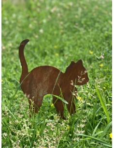 Edelrost Gartenstecker Katzenkind "tapsend" 2