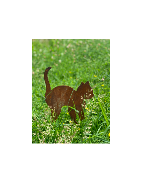 Beetstecker für Frühling und Sommer Edelrost Katzenkind mit Buckel - Gartenstecker 25 cm hoch 
Süßes Edelrost Katzenbaby als Ga