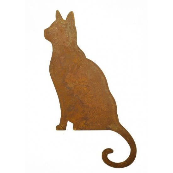Gartendeko Rost Katze seitlich Kantenhocker Höhe 55 cm - Gartendeko aus Metall 
Höhe 55 cm
