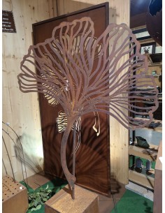 Sehr großes Gartenornament Ginkgoblatt mit Rohr für 12 mm Stäbe 
Höhe 122 cm
Breite 100 cm 2