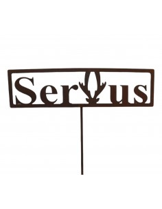 Gartendeko Rost Gartenstecker Servus - Gartendeko Rost Höhe 130 cm 
Höhe 50 cm
Breite 13 cm
Stab 130 cm