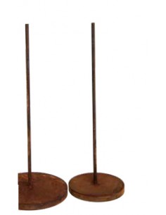 Gartendeko Rost Edelrost Podest mittig mit Rohr - Höhe 83 cm 
Höhe Podest 3 cm
Höhe Rohr mittig 80 cm
Durchmesser 40 cm