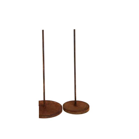 Gartendeko Rost Edelrost Podest mittig mit Rohr - Höhe 83 cm 
Höhe Podest 3 cm
Höhe Rohr mittig 80 cm
Durchmesser 40 cm
