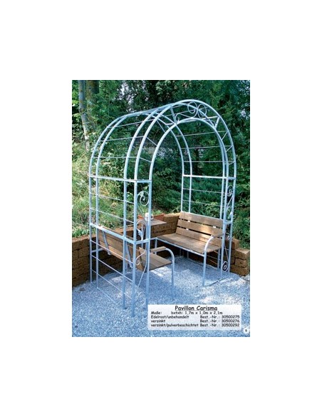 Gartenpavillon - Carisma - mit Massivholzbank Eiche, verzinkt