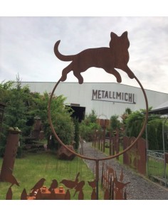 Deko Katzen und Mäuse Katze auf Ring liegend - mit Hülse - Ø 40 cm Katze auf Ring liegend mit Hülse für Eisenstange.
Durchmes 2