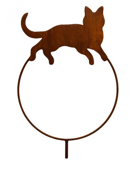 Deko Katzen und Mäuse Katze auf Ring liegend - mit Hülse - Ø 40 cm Katze auf Ring liegend mit Hülse für Eisenstange.

Durchmes